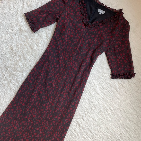 Gothic casual floral rose print long dress - Picture 10 of 16